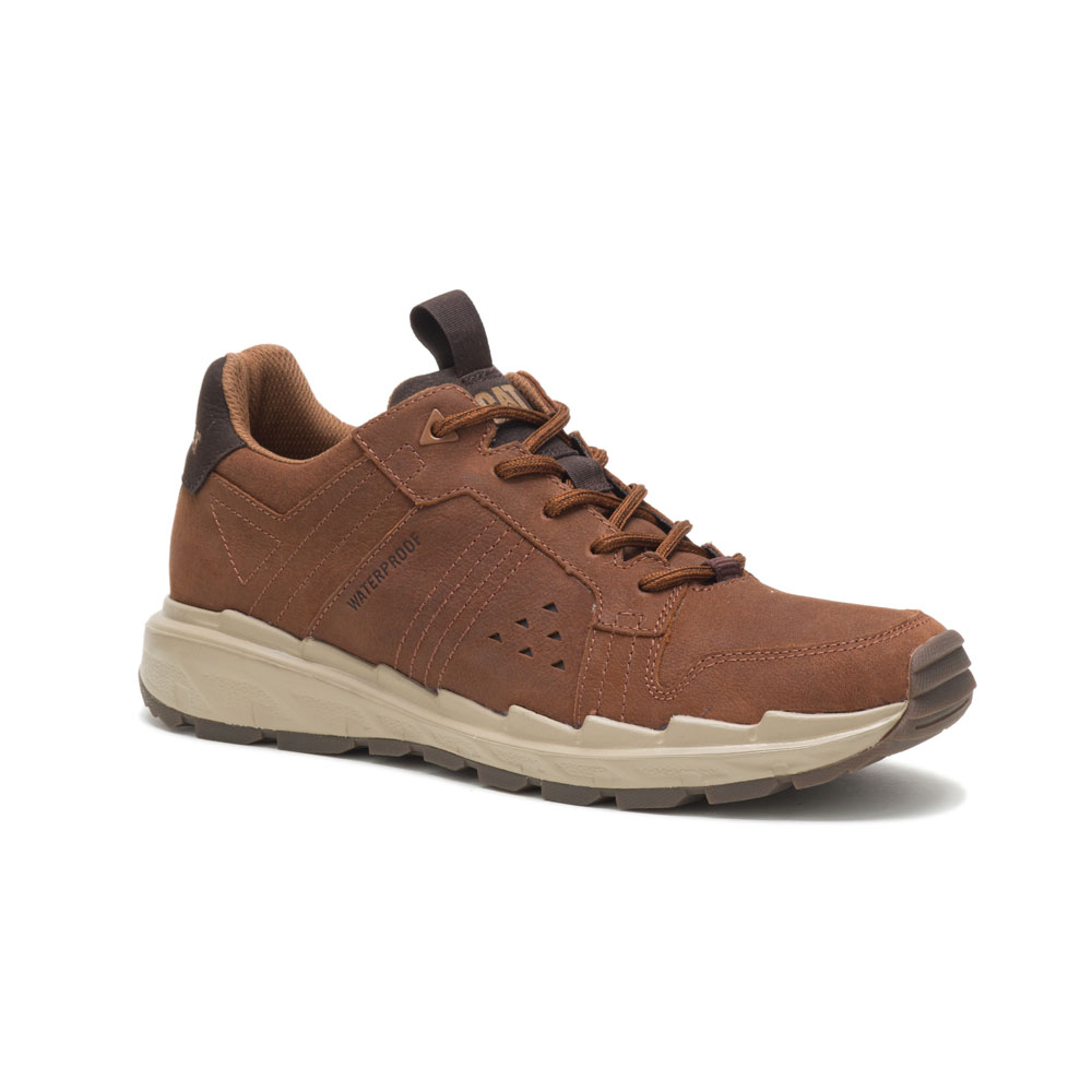 Men's Caterpillar Stratify Lo Wp Trainers Coffee/Brown Ireland ZAES25301